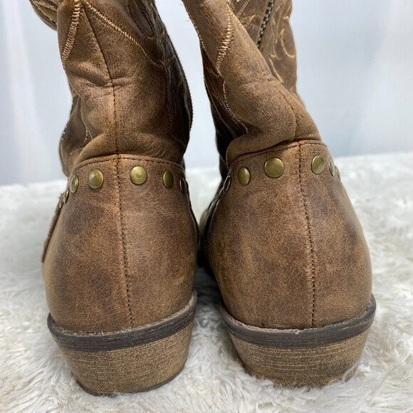 Coconuts by Matisse Womens Brown Faux Leather Pirate Western Studded Boots 7 - Picture 11 of 12